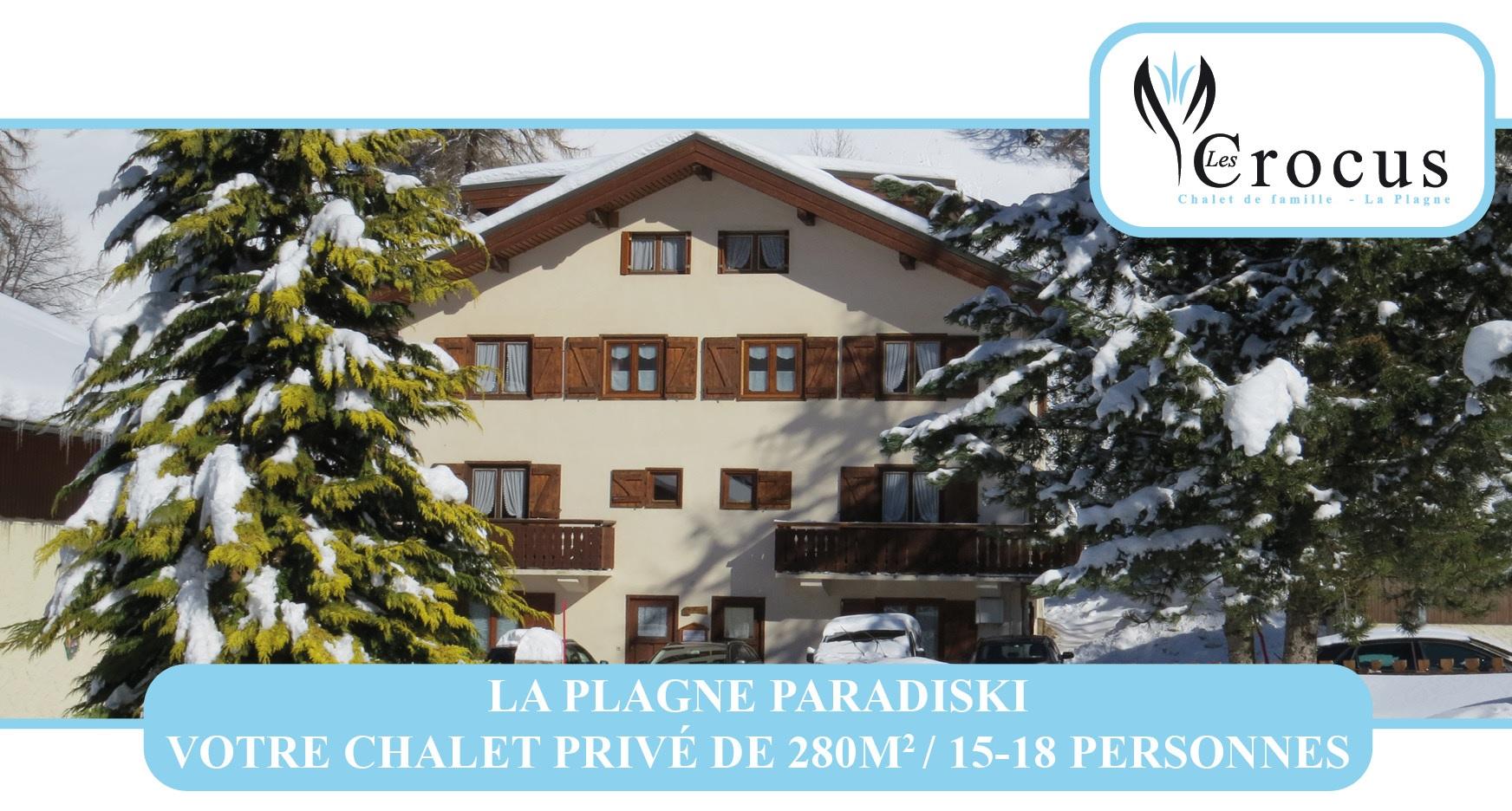 Grand chalet 15-18 personnes à la PLAGNE côté piste de ski