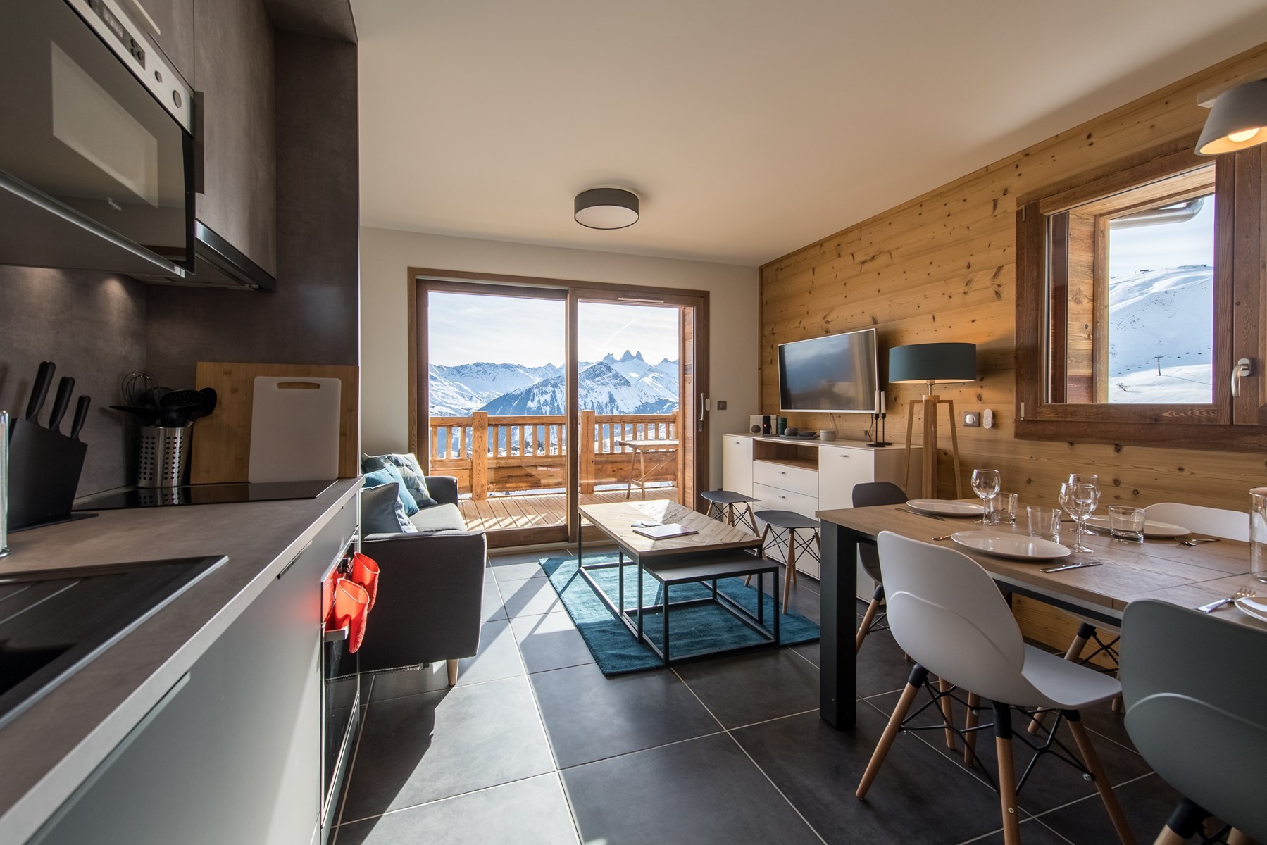 Appartement haut de gamme sur les pistes, vue panoramique
