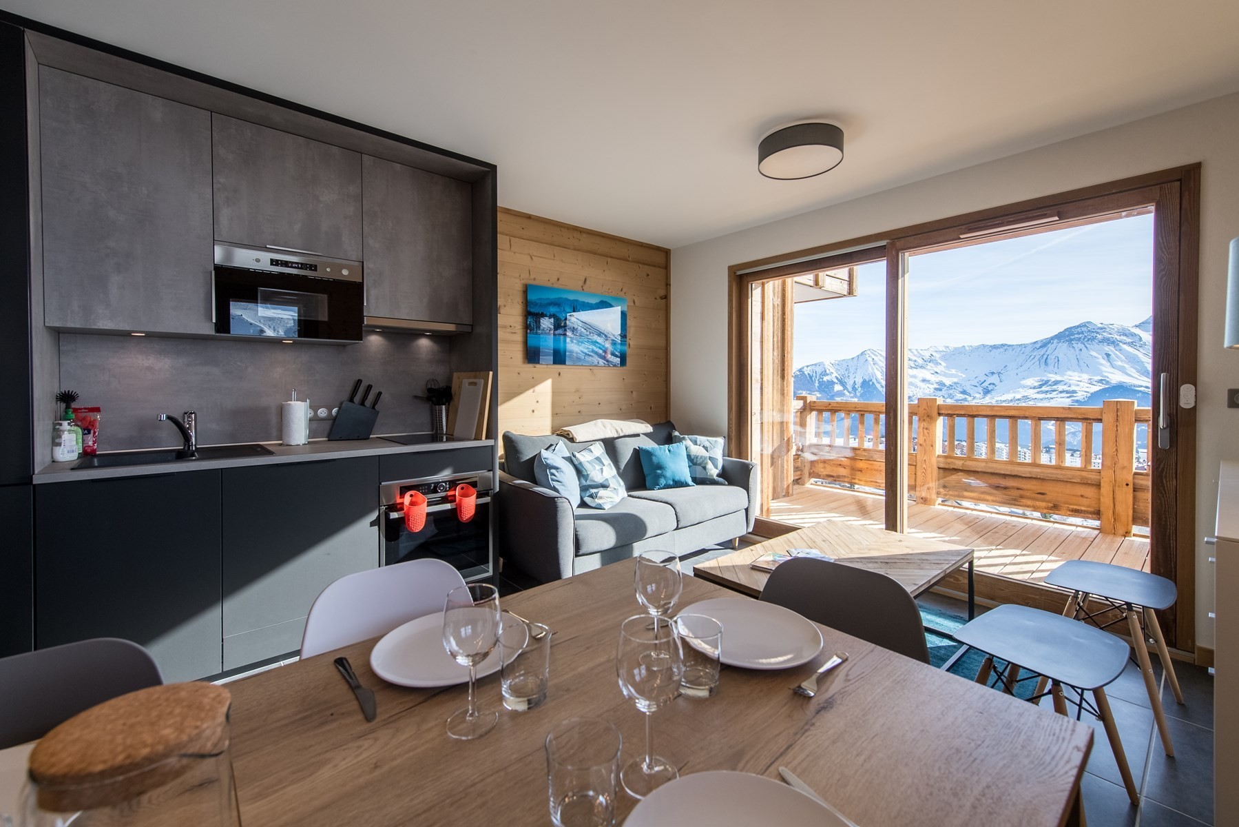 Appartement haut de gamme sur les pistes, vue panoramique
