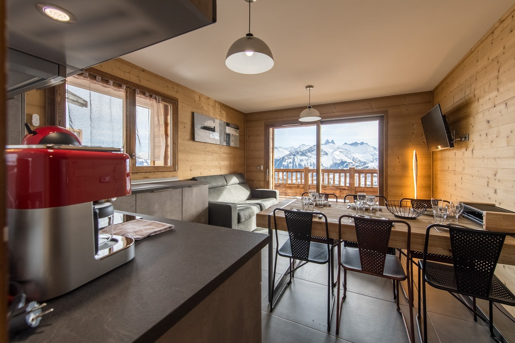 Appartement traversant sur les pistes