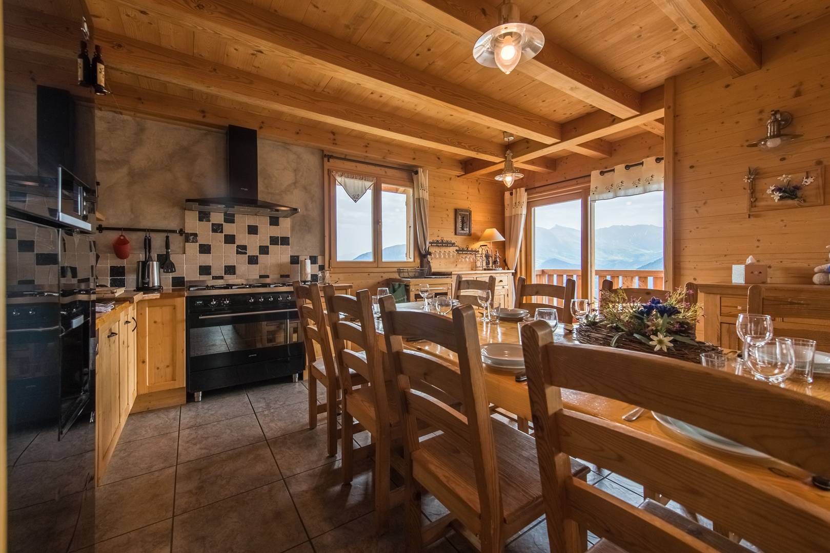 Vaste appartement avec Jacuzzi dans chalet
