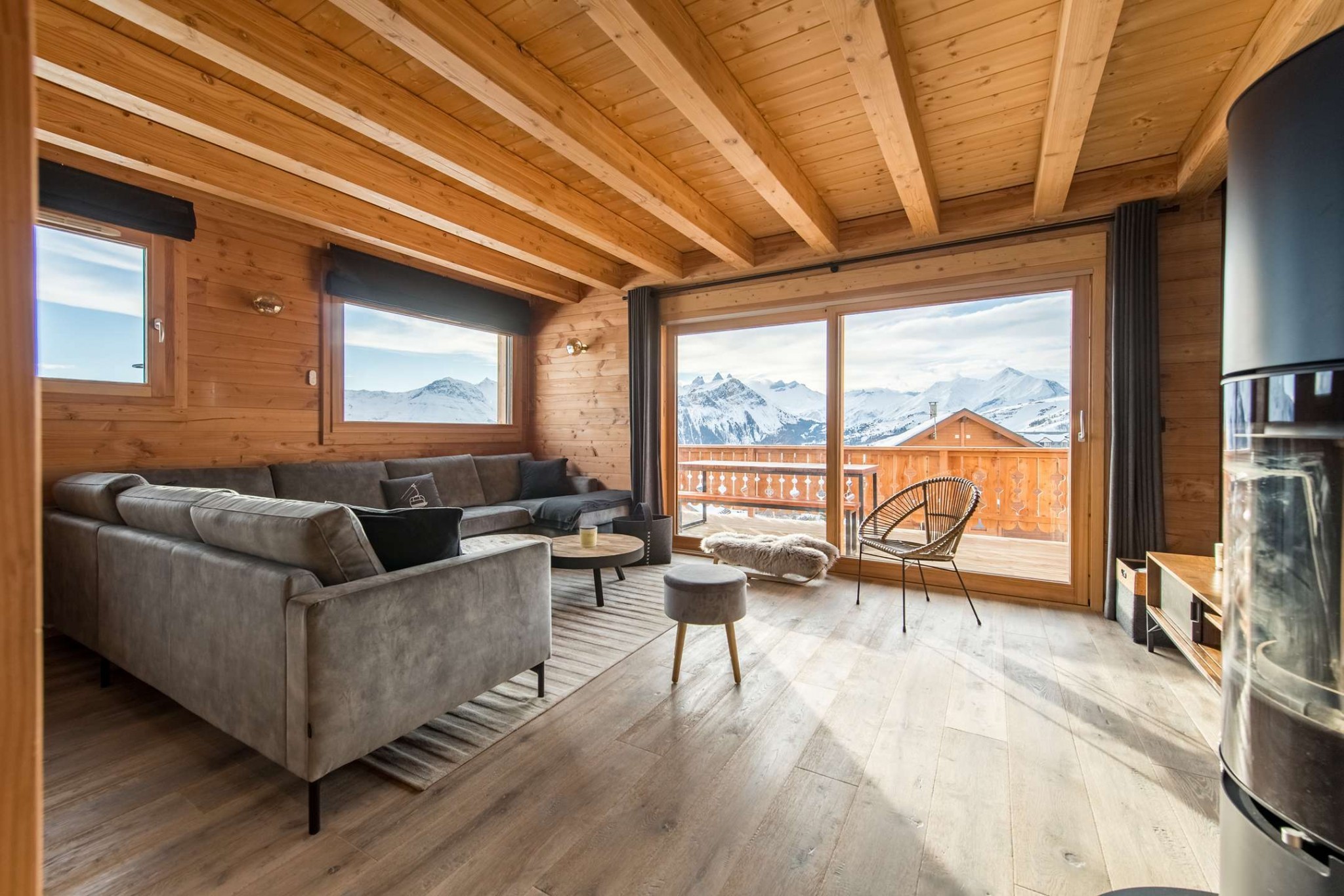 Chalet mitoyen proche pistes avec vue panoramique