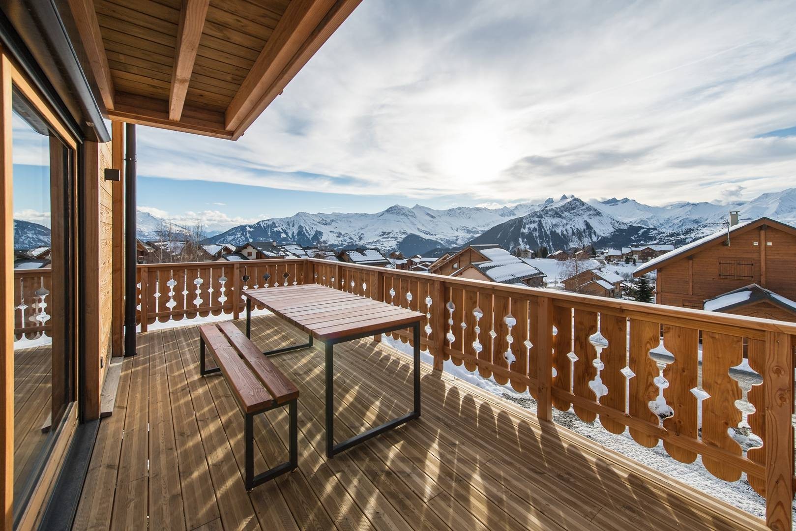 Chalet mitoyen proche pistes avec vue panoramique