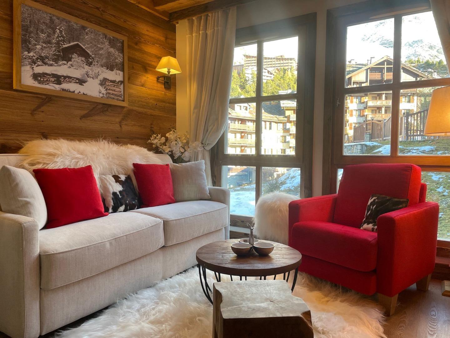 Les Arcs 1950, ambiance chalet luxe 2/4pers dans résidence 5* skis aux pieds avec SPA 