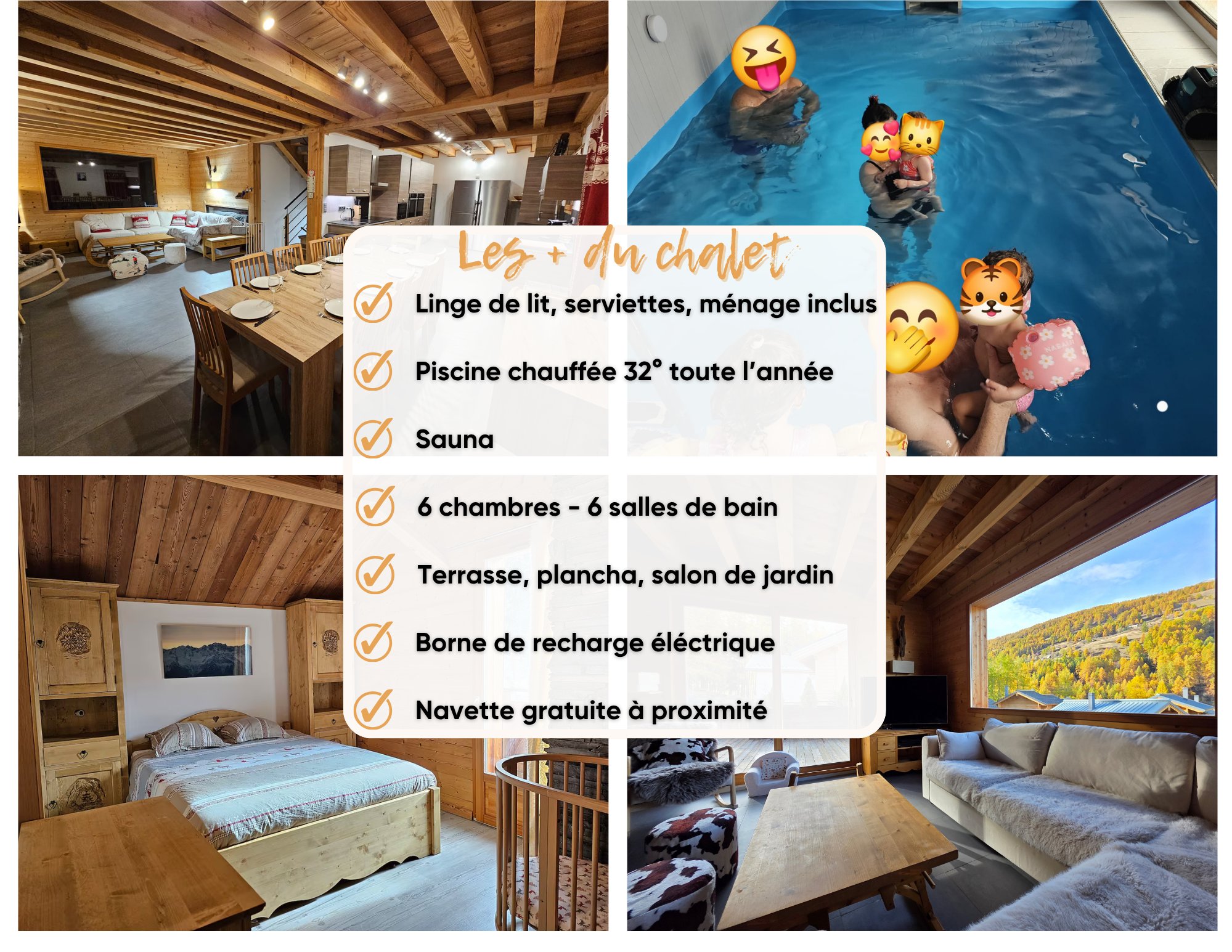 La Tanière 14 personnes  Piscine/Sauna/Borne électrique 