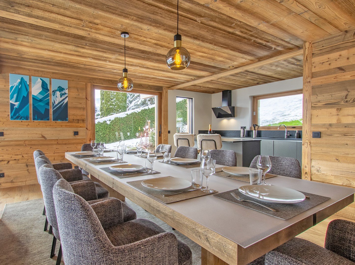 Chalet neuf Combloux / Megève avec vue panoramique sur le Mont-Blanc 10-12 personnes / Sauna & salle de firness 