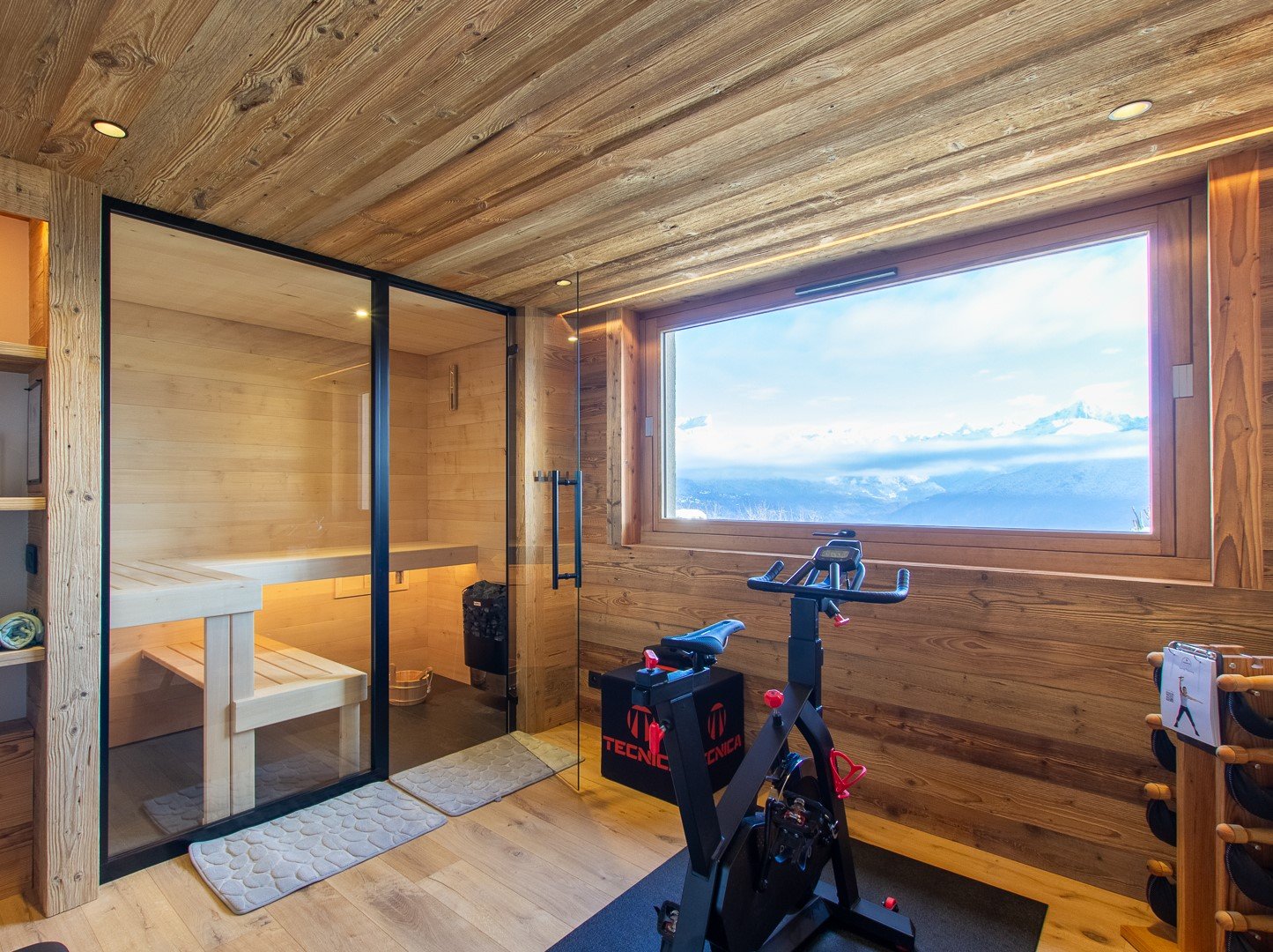Chalet neuf Combloux / Megève avec vue panoramique sur le Mont-Blanc 10-12 personnes / Sauna & salle de firness 