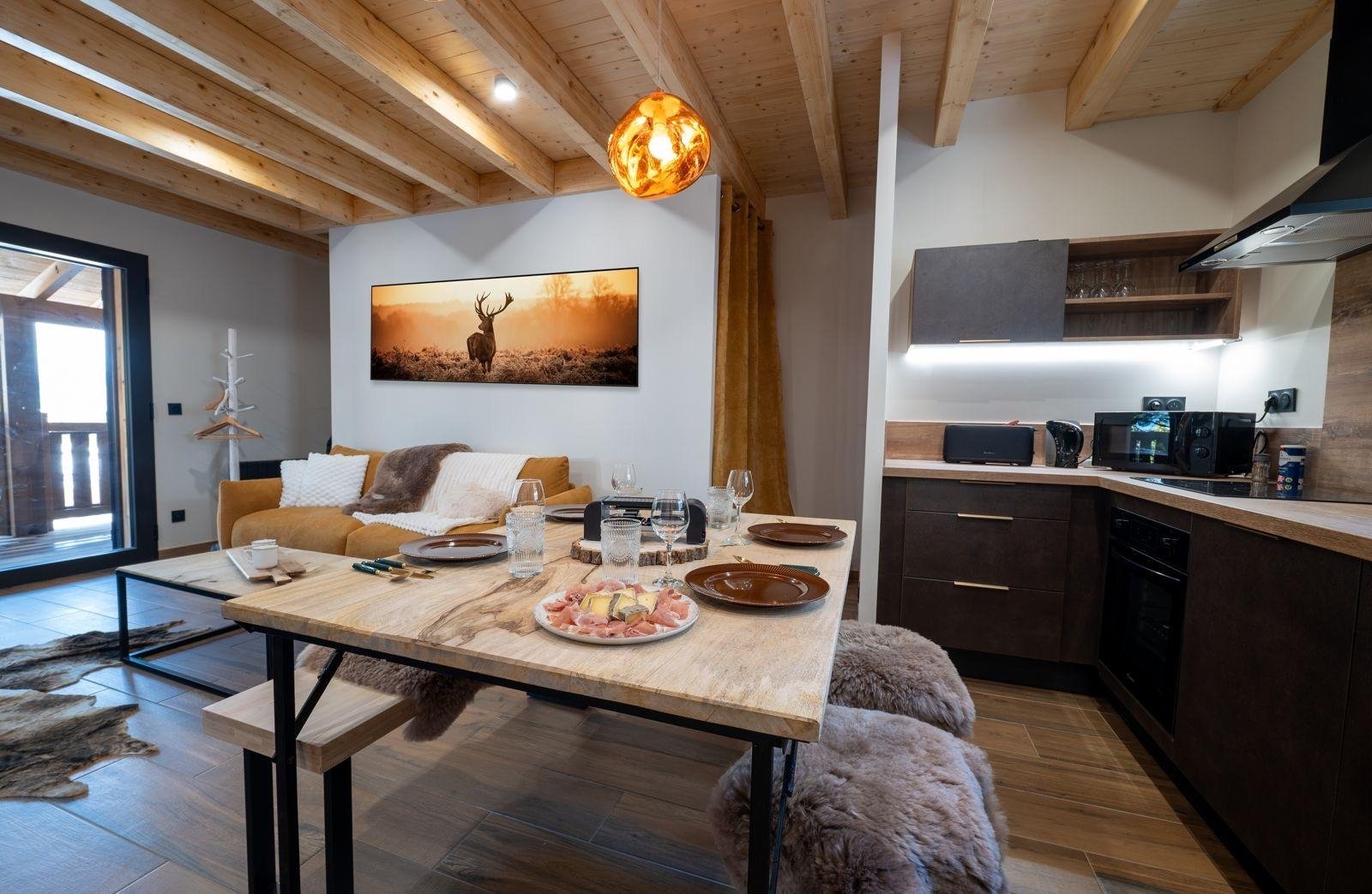 Cuisine ouverte sur le salon