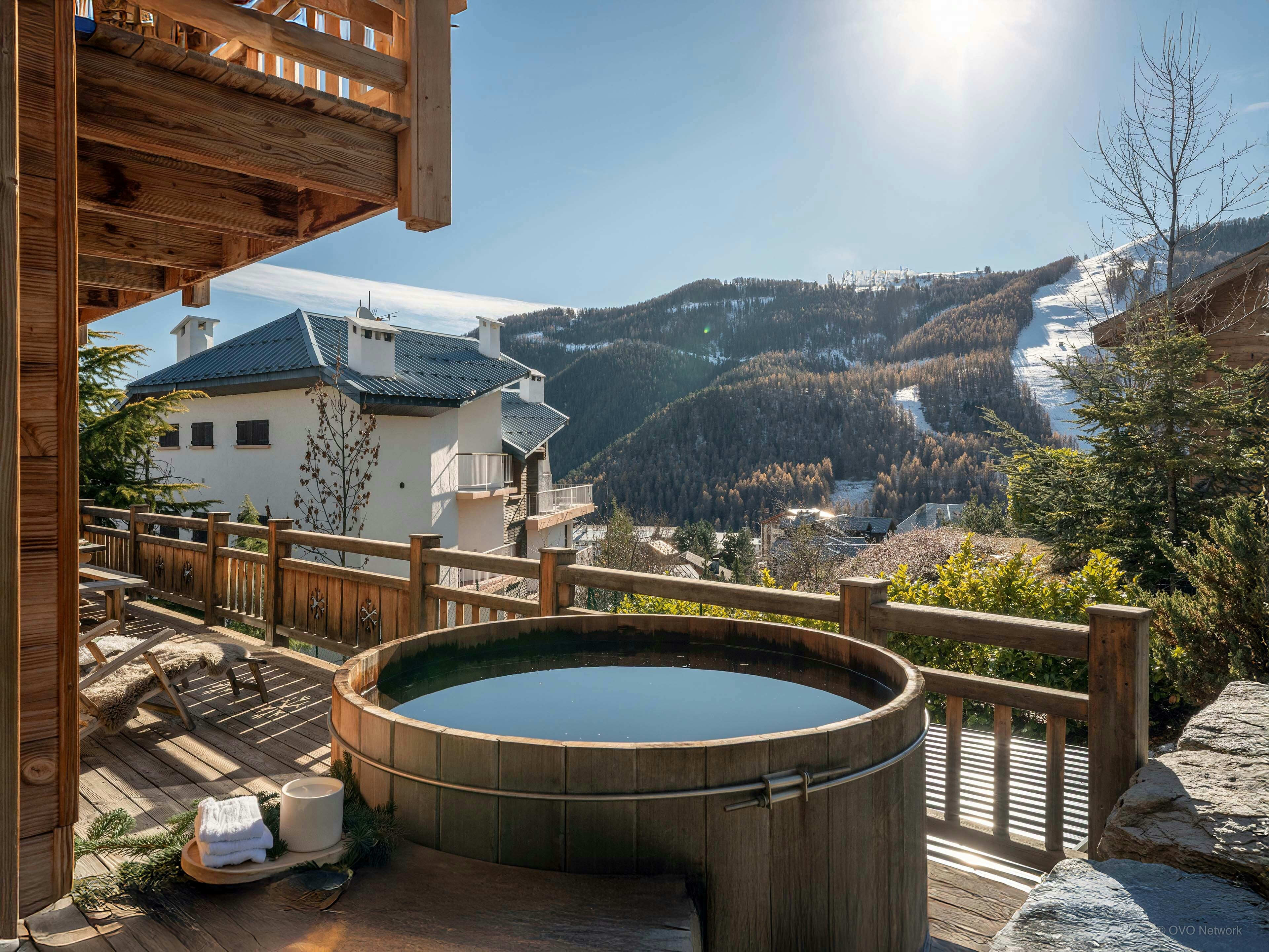 Chalet bien-être pour 10 à auron avec sauna et bain nordique