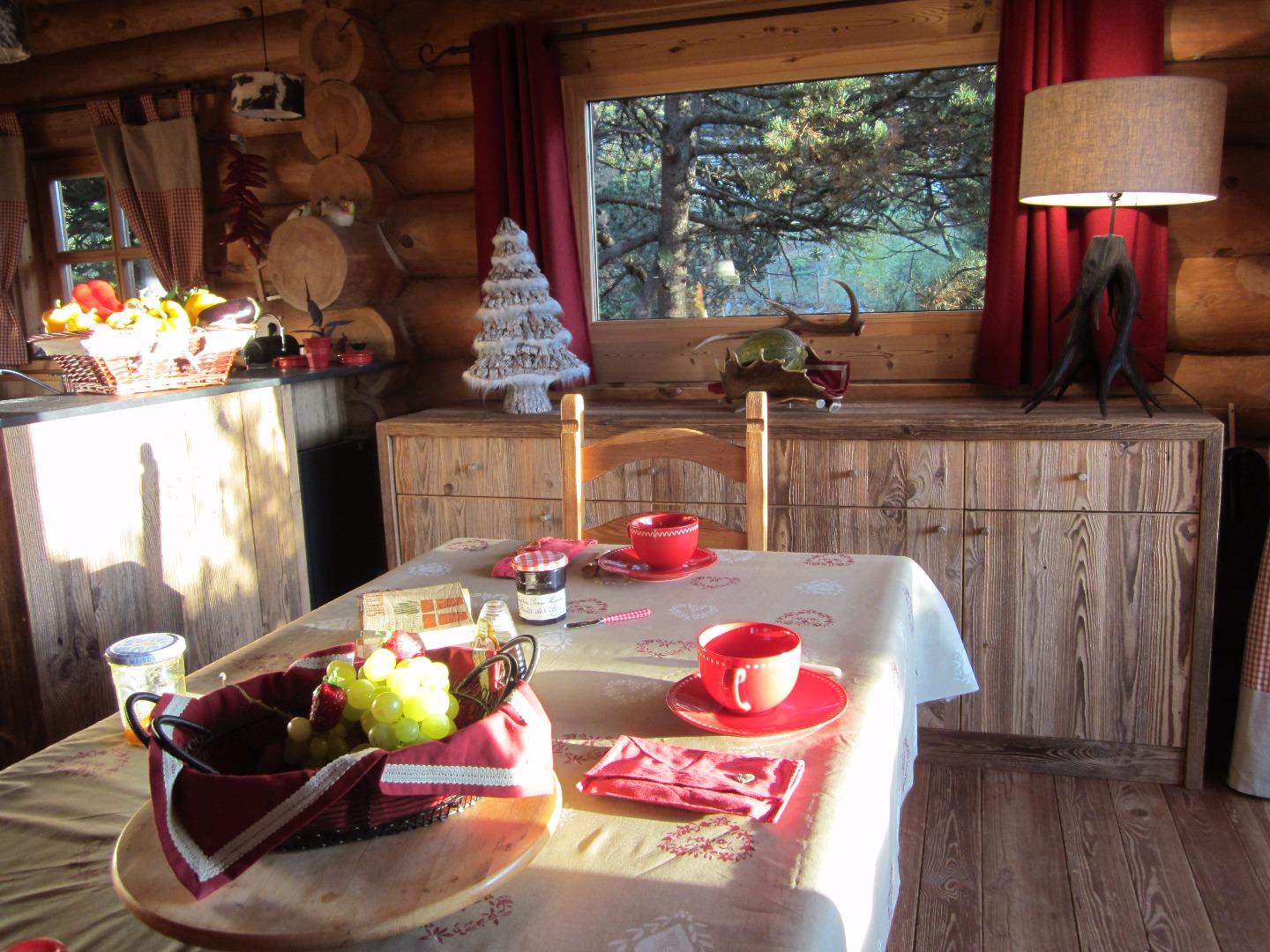 OFFREZ VOUS !!
un  petit déjeuner au soleil ..... en attendant la visite des écureuils ? .....