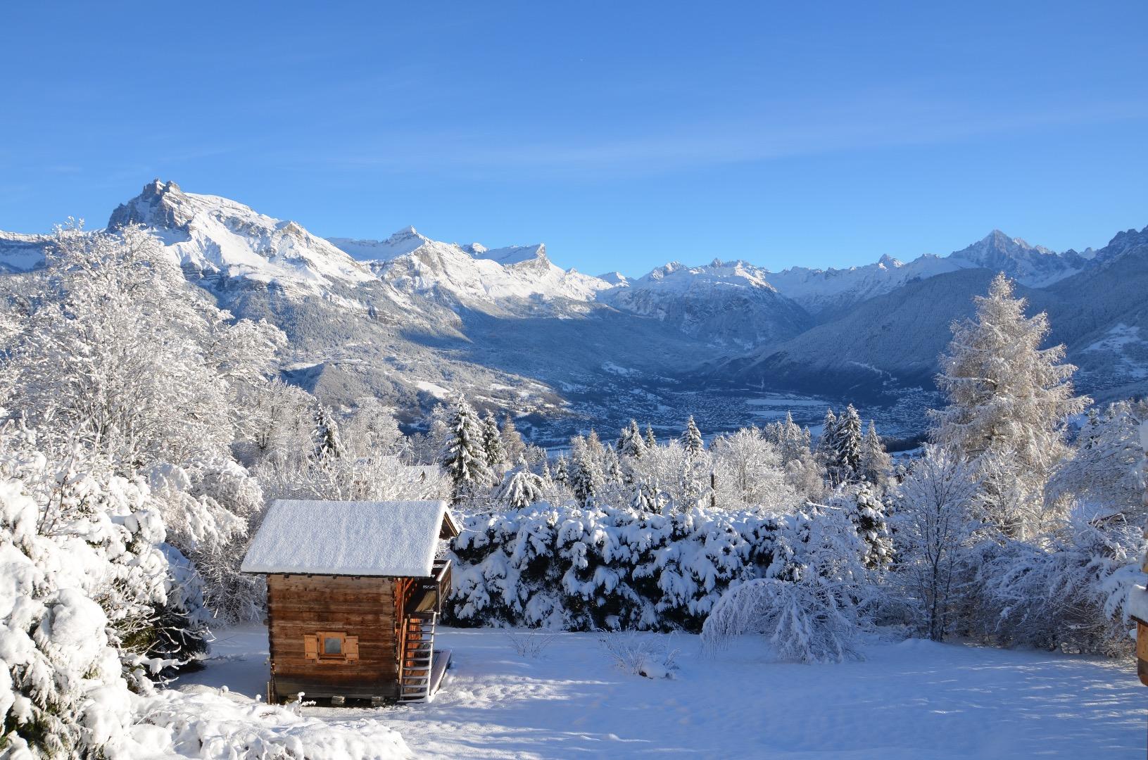 Chalet très chaleureux avec vue exceptionnelle sur Chaîne du Mt Blanc