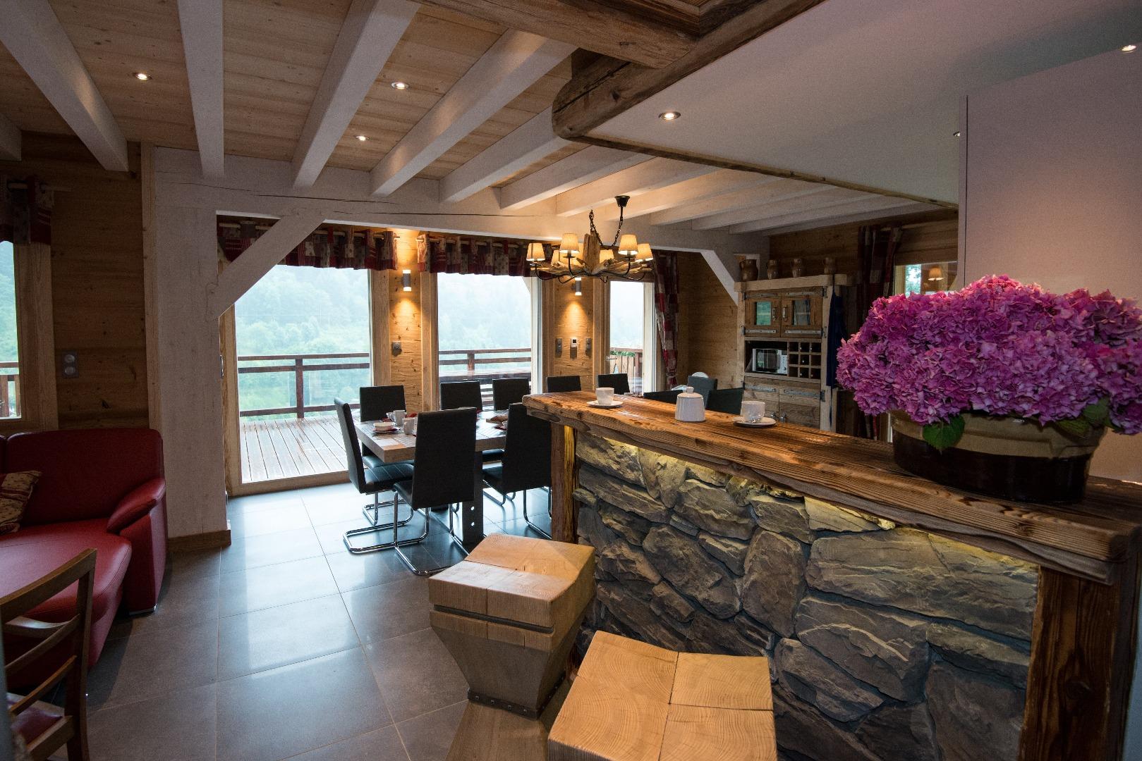 La Nolière La Bresse chalet haut standing 10/12 personnes 5 chambres 4 sdb vue montagne parking privé